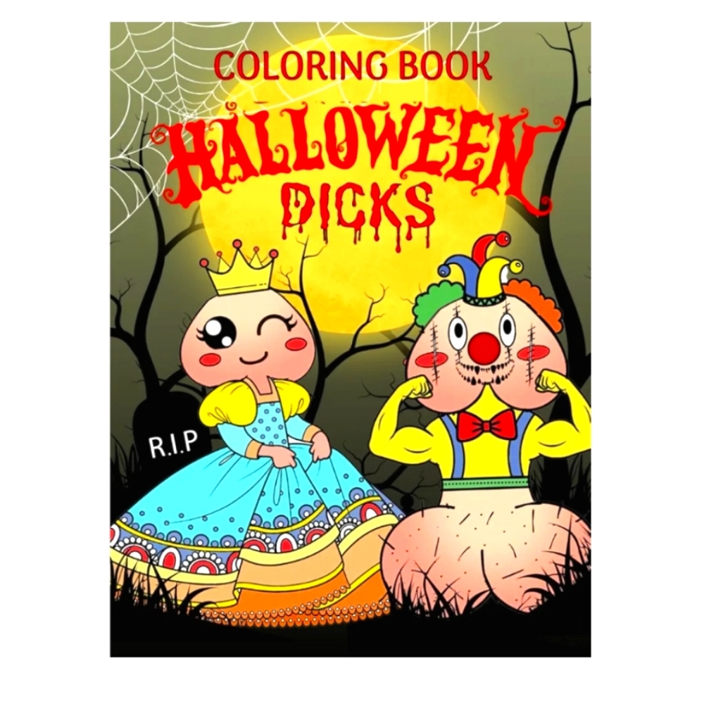 Halloween D👋ck Funny Adult Coloring Book